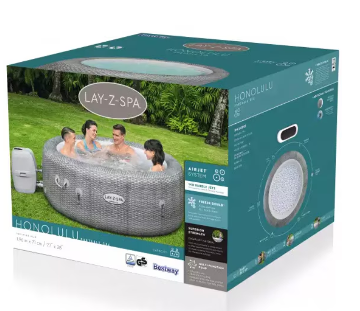 Jacuzzi Bestway, Lay-Z-Spa Honolulu AirJet cu hidromasaj, rotund 196 cm x 71 cm